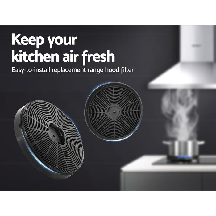 Devanti Range Hood Rangehood Carbon Charcoal Filters Under Cupboard Replacement For Ductless Ventless Black