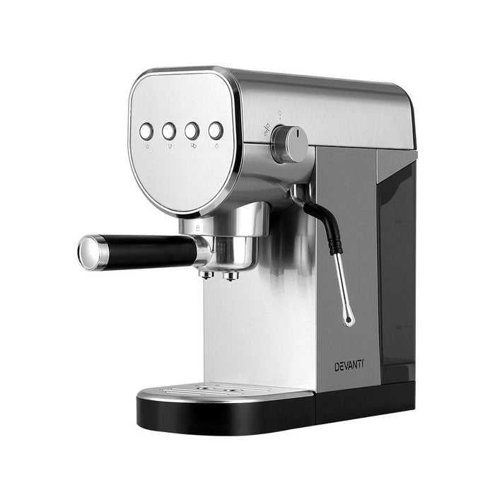 Devanti Coffee Machine Espresso Maker 20 Bar Milk Frother Cappuccino Latte Cafe - Devanti