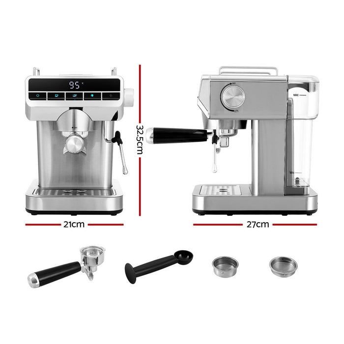Devanti 20 Bar Coffee Machine Espresso Cafe Maker - Devanti