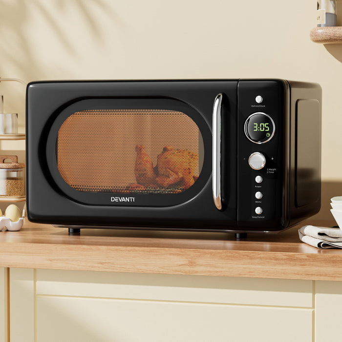 Devanti 20L Microwave Oven 700W Black - Devanti