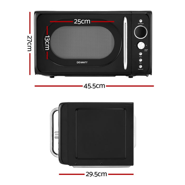 Devanti 20L Microwave Oven 700W Black - Devanti