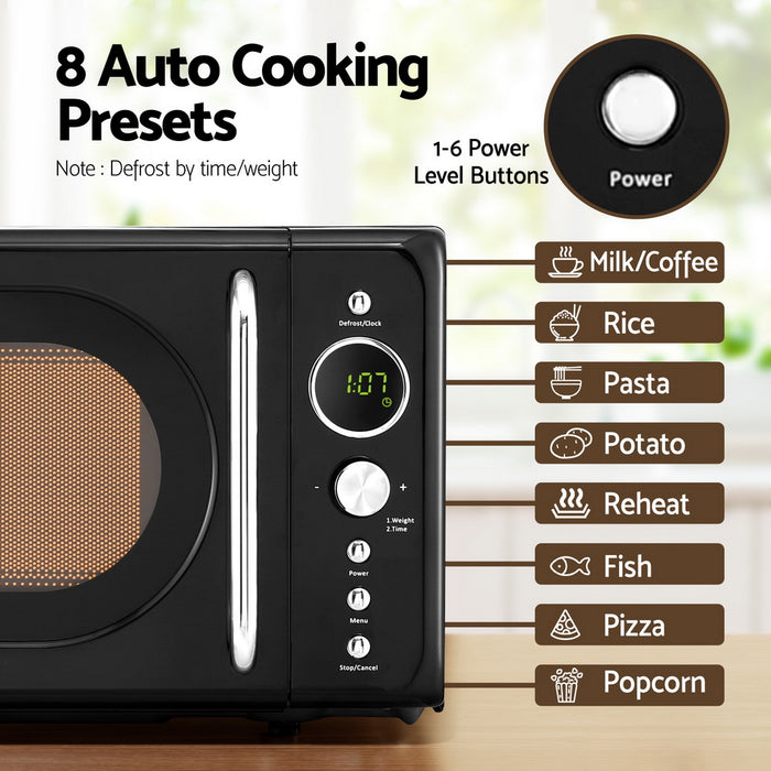 Devanti 20L Microwave Oven 700W Black - Devanti