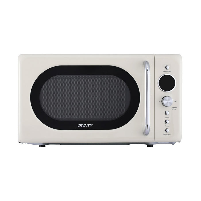 Devanti 20L Microwave Oven 700W Cream - Devanti