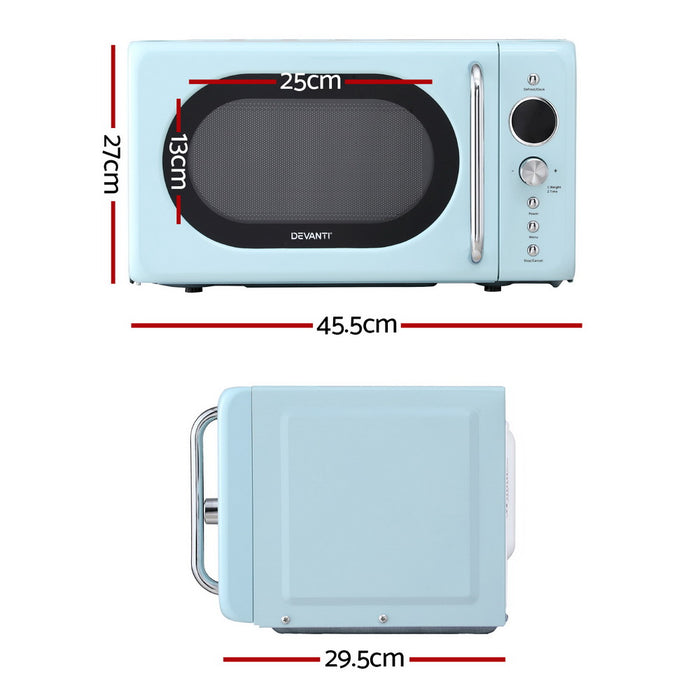 Devanti 20L Microwave Oven 800W Blue - Devanti