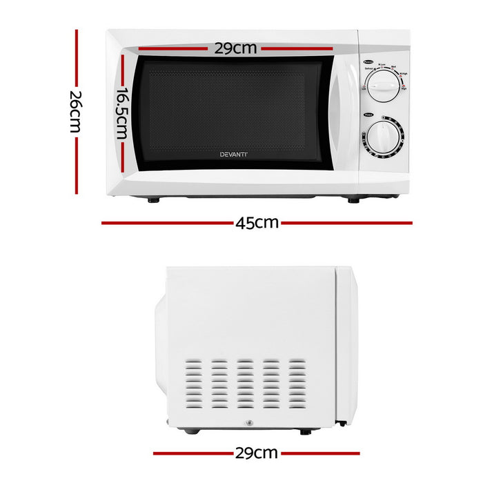 Devanti 20L Microwave Oven 800W White - Devanti