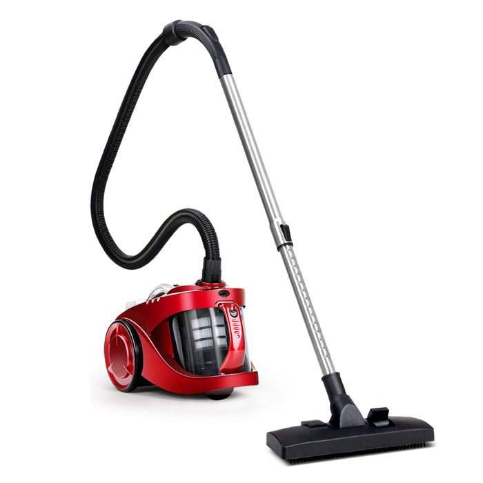 Devanti Bagless Vacuum Cleaner Cleaners Cyclone Cyclonic Vac HEPA Filter Car Home Office 2200W Red - Devanti