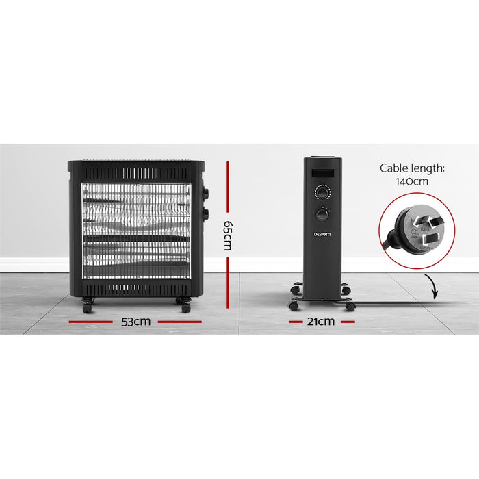 Devanti 2200W Infrared Heater Radiant Heaters - Devanti