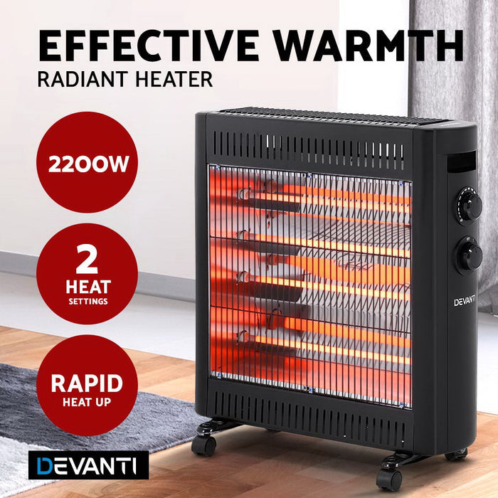 Devanti 2200W Infrared Heater Radiant Heaters - Devanti