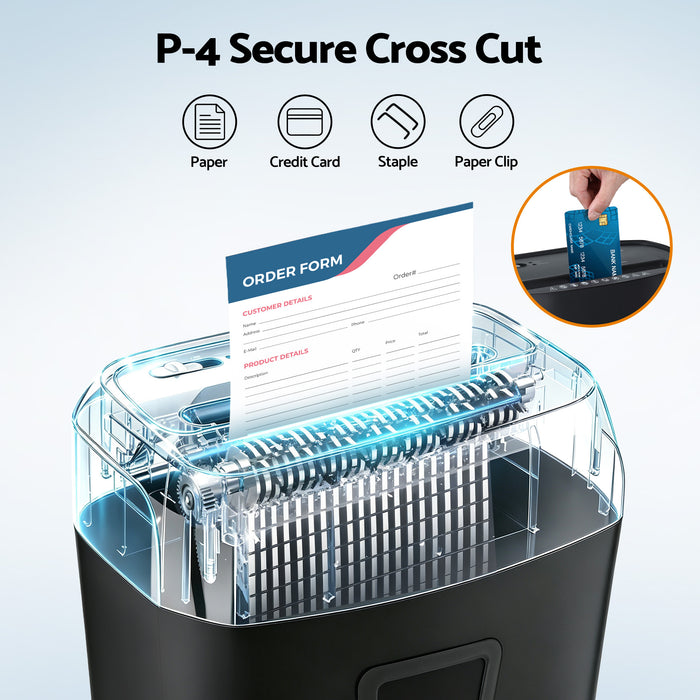 DEVANTI 25L Paper Shredder 14 Sheet P4 Cross Cut for Home Office