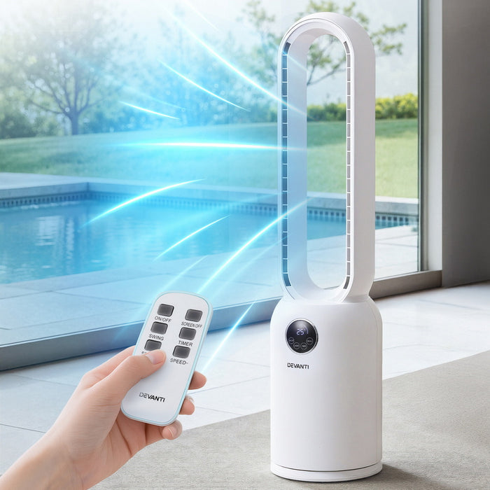 Devanti 2in1 Bladeless Fan Air Purification W/ Remote 88cm - Devanti