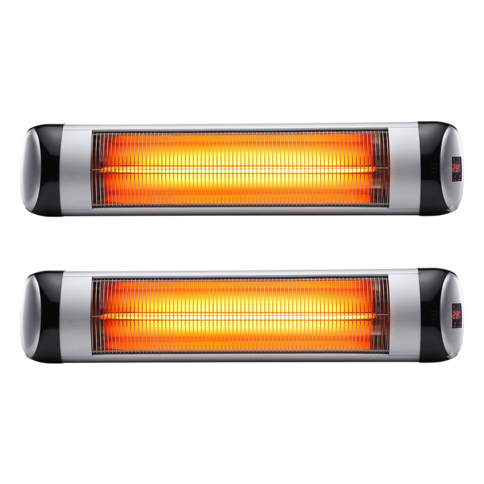Devanti 2PCS Electric Radiant Strip Heater Outdoor Indoor Patio Infrared Heaters 2000W