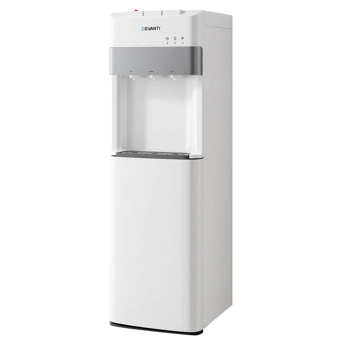 Devanti 3 Taps Water Cooler Dispenser Bottom Loading Dispenser Chiller Filter Purifier White - Devanti