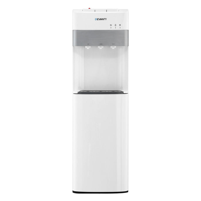 Devanti 3 Taps Water Cooler Dispenser Bottom Loading Dispenser Chiller Filter Purifier White - Devanti