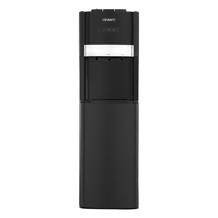 Devanti 3 Taps Water Cooler Dispenser Bottom Loading Dispenser Chiller Filter Purifier Black - Devanti