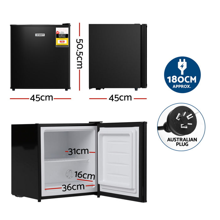 Devanti 31L Small Upright Freezer Vertical Freezer Black - Devanti