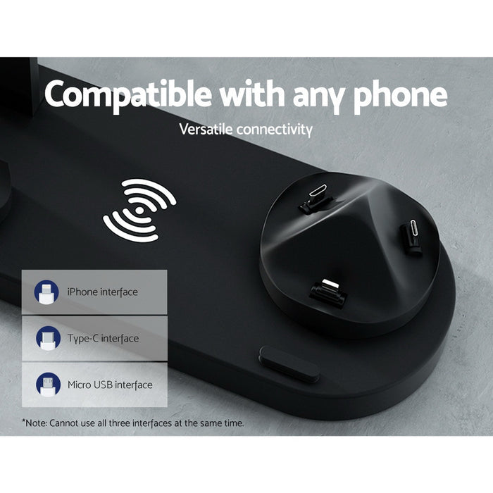 Devanti 4-in-1 Wireless Charger Dock Multi-function Charging Station for Phone - Devanti