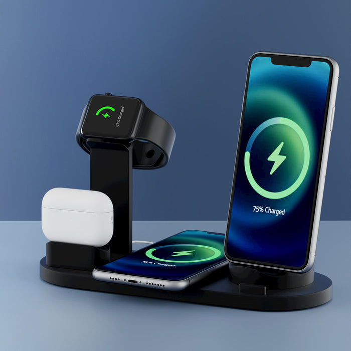 Devanti 4 in 1 Wireless Charger Multi-function Station for Phone Airpod iWatch 15W - Devanti