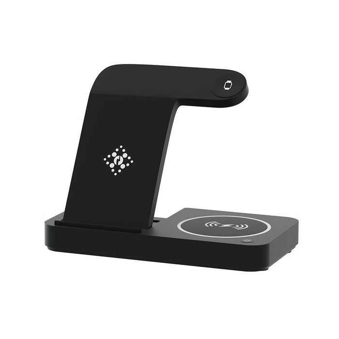 Devanti 4-in-1 Wireless Charger Station Fast Charging for Phone Black - Devanti