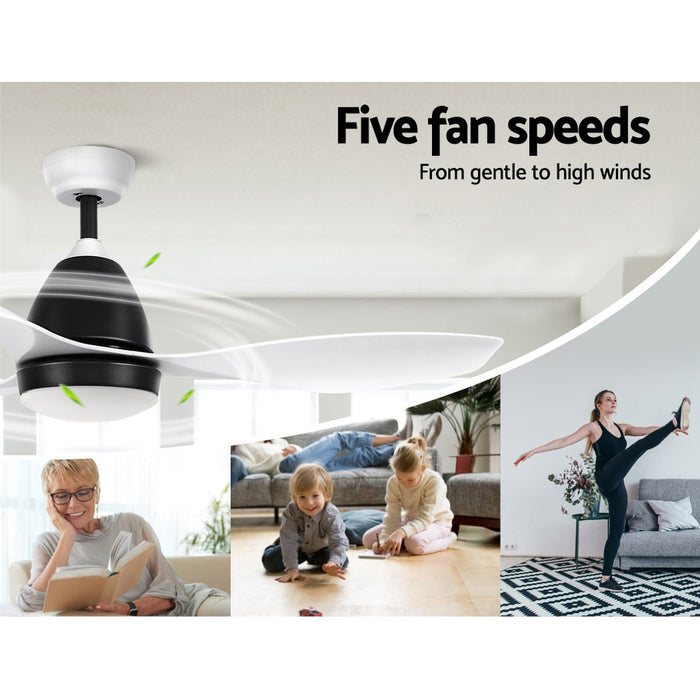 Devanti 48 Ceiling Fan Light Remote Control DC Motor 3 Blades 1300mm White