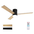 Devanti 52'' Ceiling Fan 3 Blades Double-sided DC Motor w/Light w/Remote Light Wood and bLack - Devanti