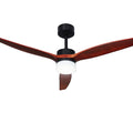 Devanti 52 Ceiling Fan LED Light Remote Control Wooden Blades Dark Wood Fans - Devanti