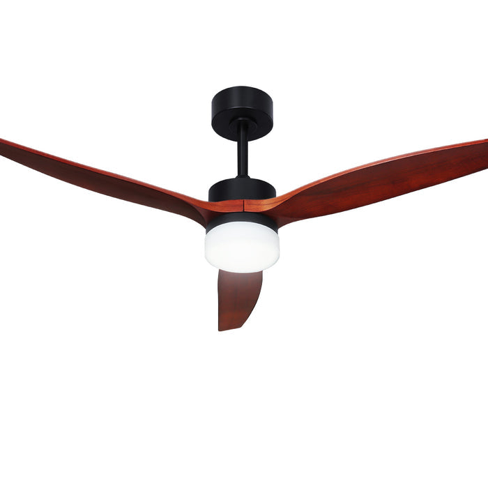 Devanti 52 Ceiling Fan LED Light Remote Control Wooden Blades Dark Wood Fans - Devanti