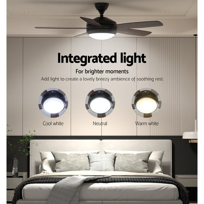 Devanti 52 Ceiling Fan AC Motor 5 Blades w/Light - Dark Wood