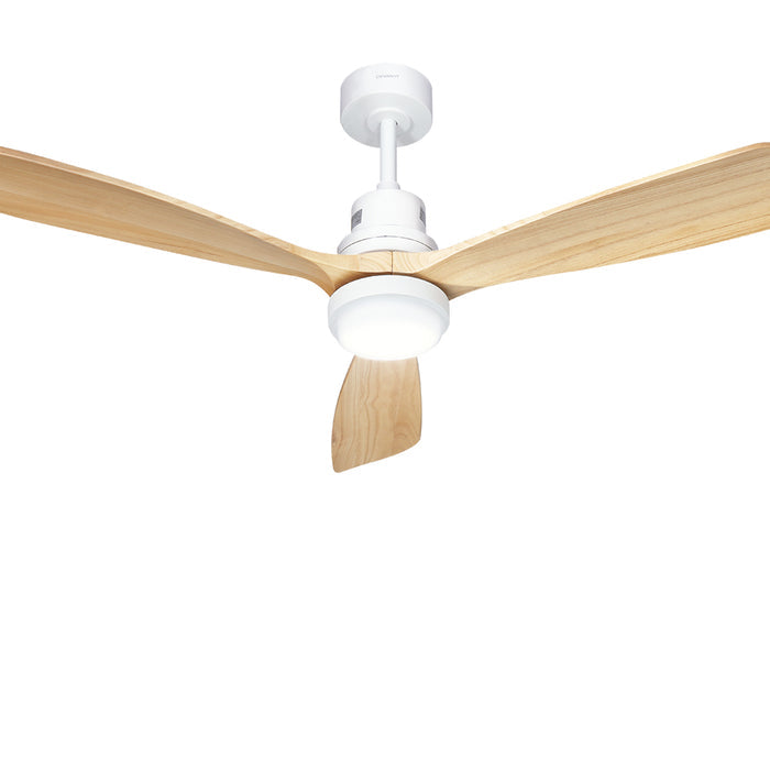 Devanti 52 Ceiling Fan LED Light Remote Control Wooden Blades Timer Fans - Devanti