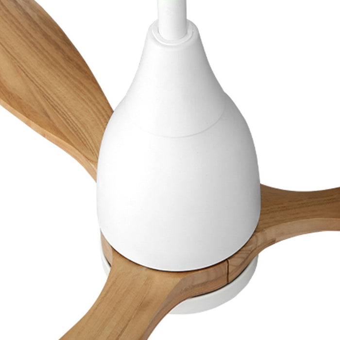 Devanti 52 Ceiling Fan LED Light Remote Control Wooden Blades Timer 1300mm - Devanti
