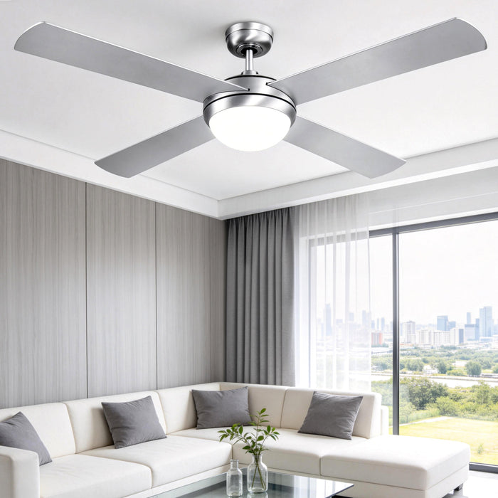 Devanti 52 Ceiling Fan Light Silver