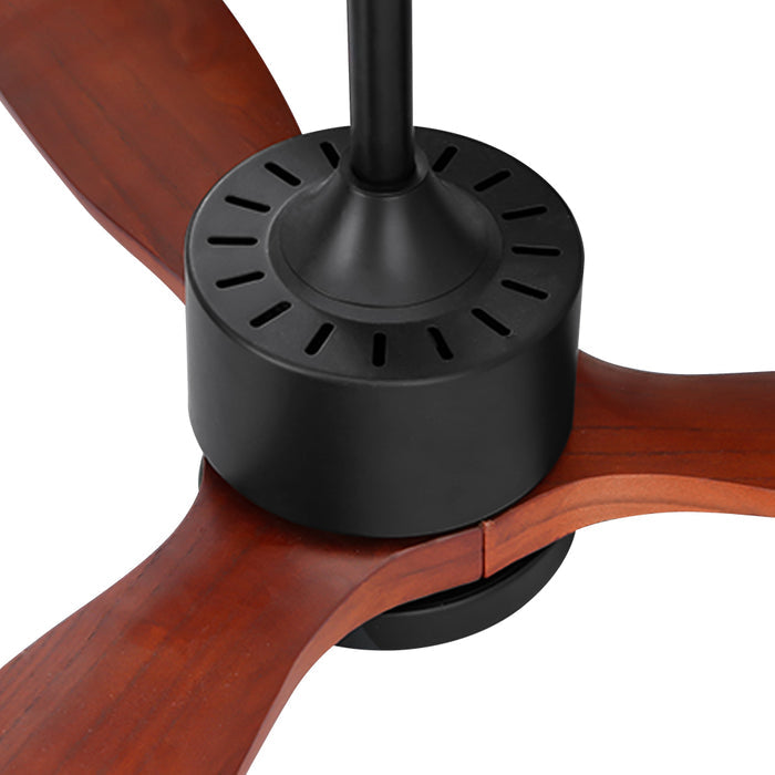 Devanti 52'' Ceiling Fan DC Motor 3 Blades w/Light - Dark Wood - Devanti