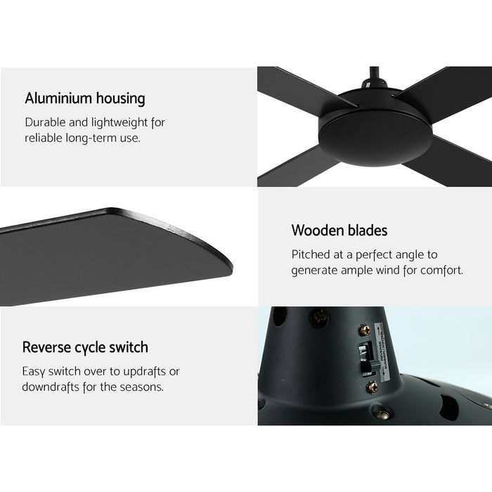 Devanti 52 Ceiling Fan w/Remote - Black - Devanti