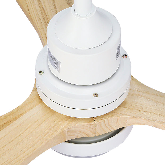 Devanti 52'' Ceiling Fan DC Motor LED Light Remote - Light Wood - Devanti