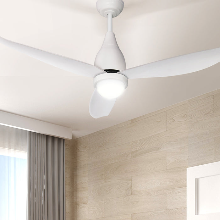 Devanti Ceiling Fan DC Motor LED Light Remote Control Ceiling Fans 52 White - Devanti