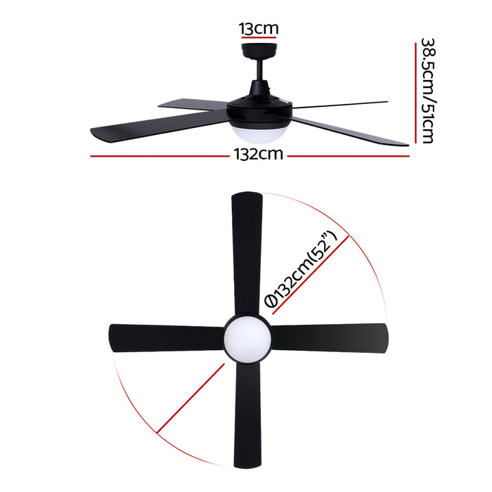 Devanti 52 Ceiling Fan Black