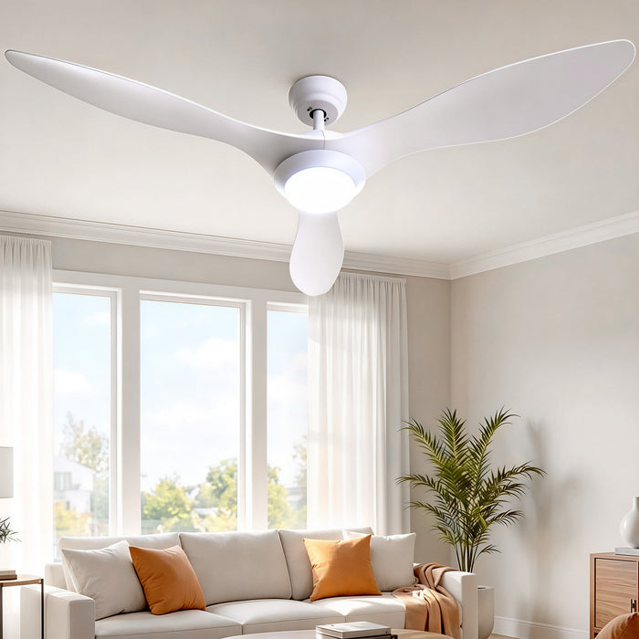 Devanti 52 Ceiling Fan DC Motor w/Light w/Remote - White - Devanti
