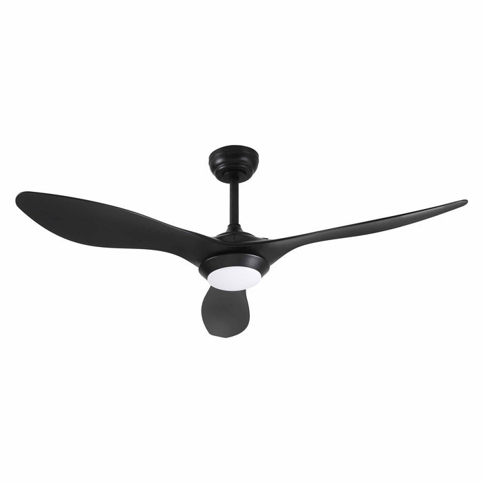 Devanti 52" Ceiling Fan with Light and Remote 3 ABS Blades DC Motor, Black