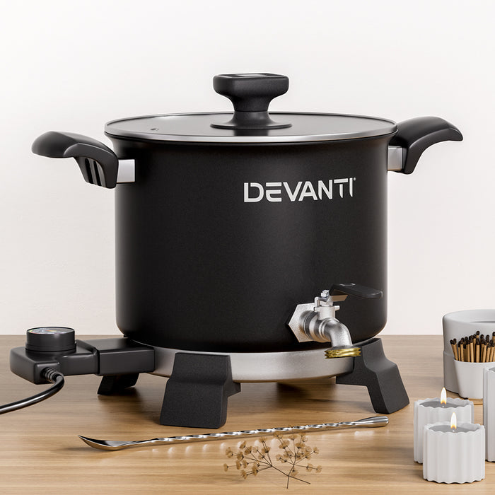 Devanti 5L Wax Melter Candle Making 1200W Melting Pot Furnace Quick Pour Spout Soy Soap - Devanti