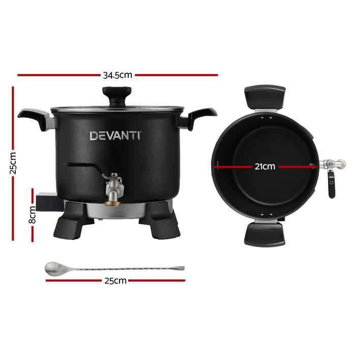 Devanti 5L Wax Melter Candle Making 1200W Melting Pot Furnace Quick Pour Spout Soy Soap - Devanti