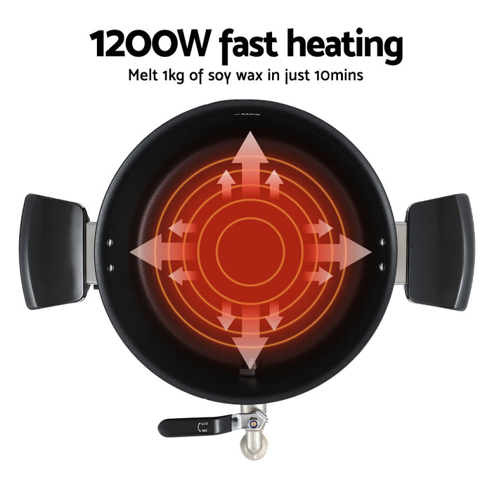 Devanti 5L Wax Melter Candle Making 1200W Melting Pot Furnace Quick Pour Spout Soy Soap - Devanti