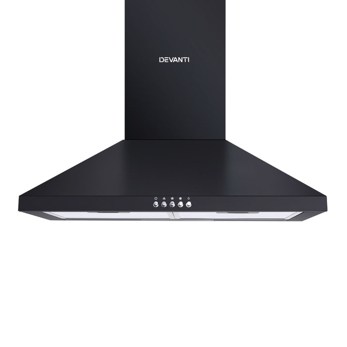 Devanti Pyramid Range Hood Rangehood 600mm 60cm Kitchen Canopy Black - Devanti