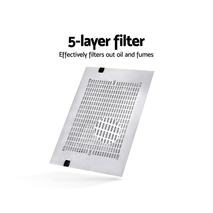 Devanti 600mm Range Hood 60cm Rangehood Kitchen Canopy LED Light Stainless Steel - Devanti