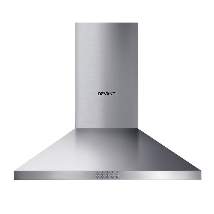Devanti Range Hood 60cm 600mm Kitchen Canopy Stainless Steel Rangehood Wall Mount - Devanti