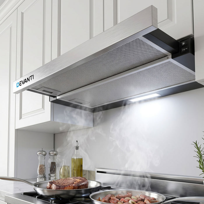 Devanti 600mm Range Hood 60cm Slide out Rangehood Stainless Steel - Devanti