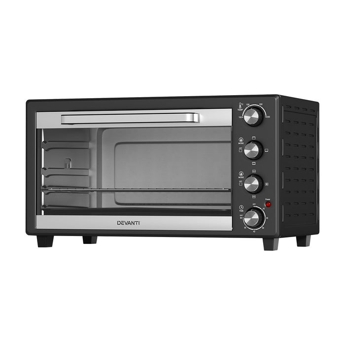 Devanti Electric Convection Oven Bake Benchtop Rotisserie Grill 60L - Devanti