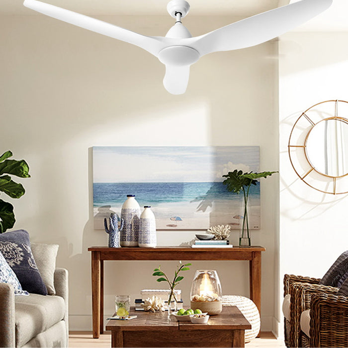 Devanti 64 DC Motor Ceiling Fan With Light LED Remote Control Fans 3 Blades White