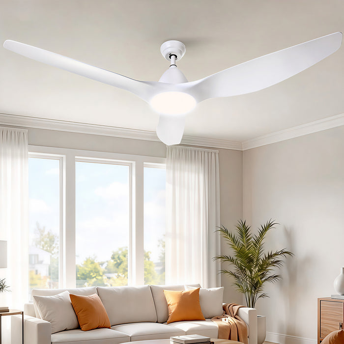 Devanti 64 Ceiling Fan DC Motor w/Light w/Remote - White - Devanti