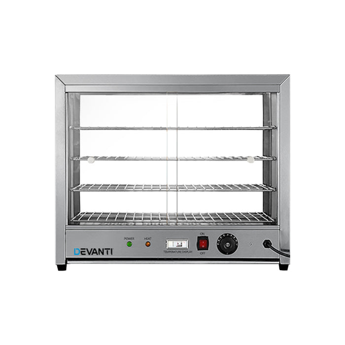 Devanti Commercial Food Warmer Electric Pie Hot Display Showcase Cabinet 4 Tier - Devanti