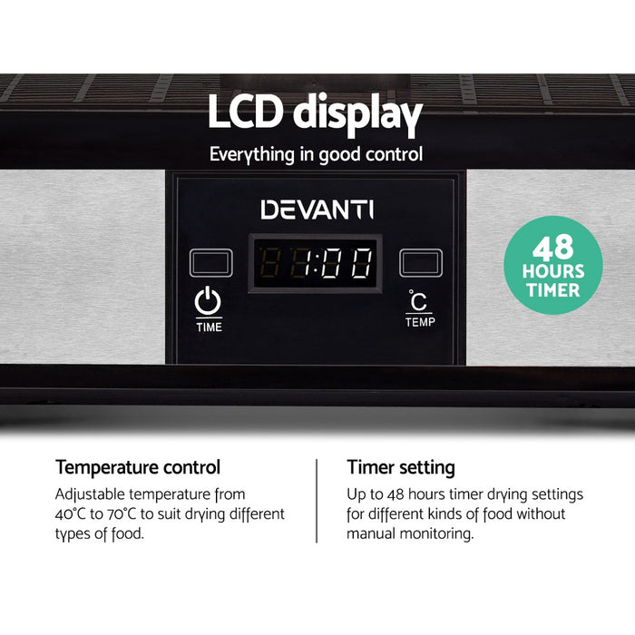 Devanti Food Dehydrator with 7 Trays Silver