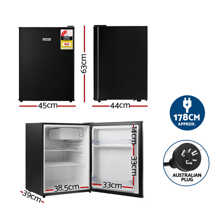 Devanti 70L Bar Fridge Black - Devanti